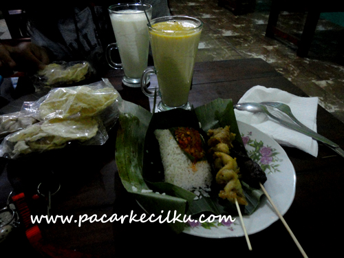 STMJ, nasi teri plus sate jamur tiram crispy
