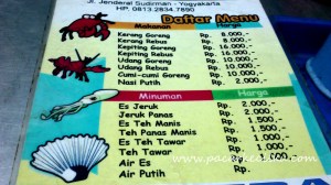 Daftar Menu Warung Santai